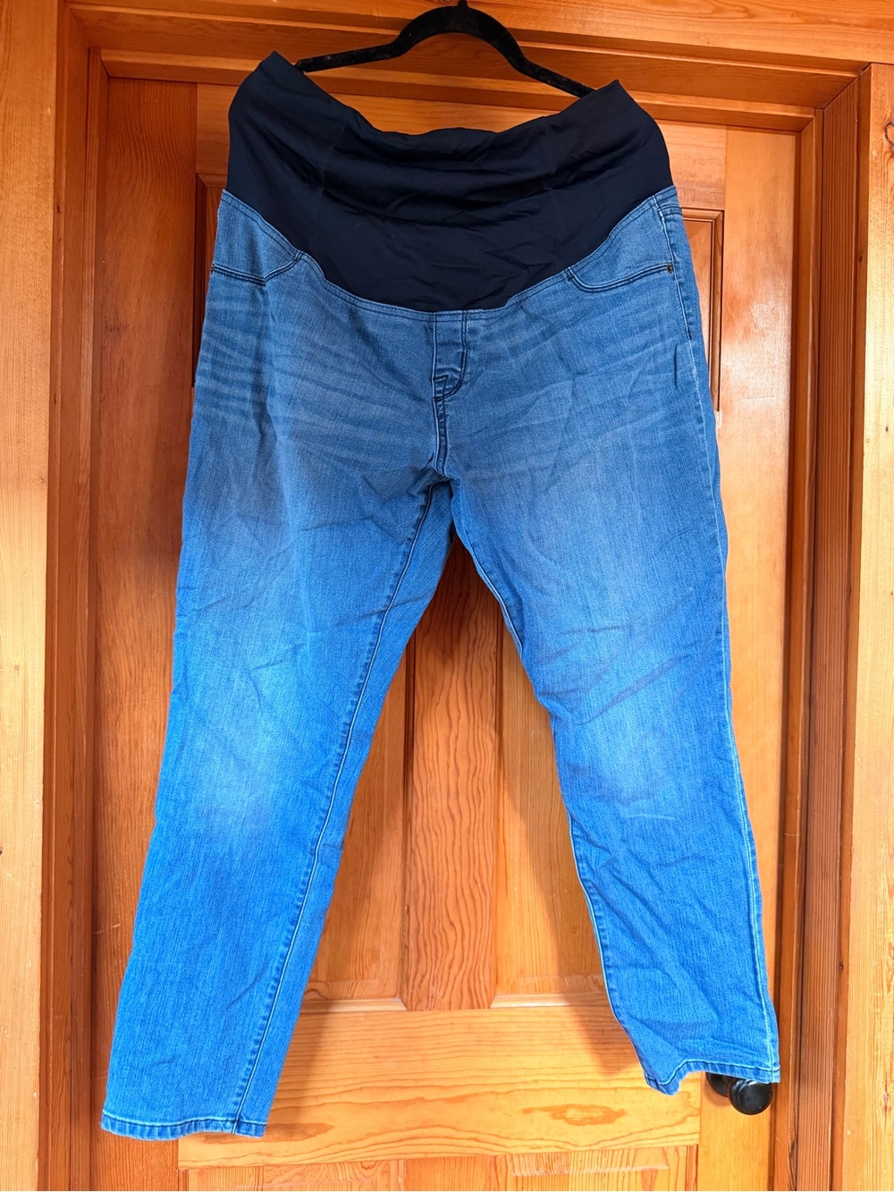Maternity Blue Denim Jeggings with Stretch Waistband